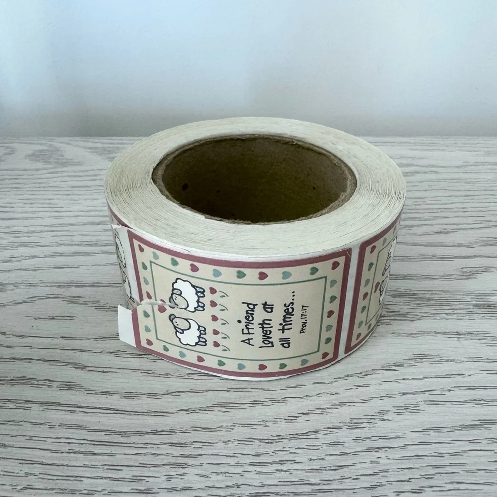 Vintage 80’s 90’s Inspirational Sheep Sticker Roll ~100